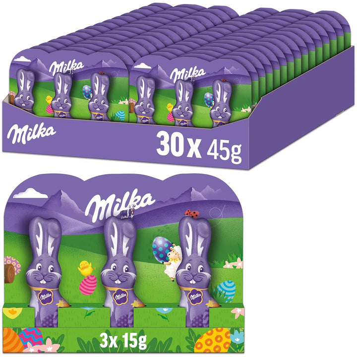 Milka Schmunzelhase Daim 24 X 45G I Osterschokolade Großpackung I Mit Mandel-Karamell-Stückchen I Osterhasen Schokolade Aus 100% Alpenmilch