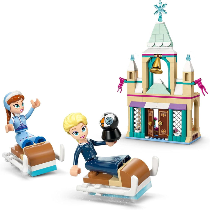 LEGO Ç€ Disney Frozen Castelul Arendelle, jucărie de prințesă cu mini păpuși ELSA, Anna și Olaf și o figură de pinguin, Playset fantezie, cadou pentru fete de la 5 ani 43265