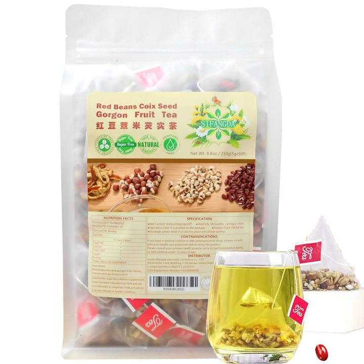 Ceai mixt cu coacăze negre, dud și trandafiri 黑枸杞桑葚玫瑰茶 8,8 oz (250 g, 5 g x 50 p) Ceai natural din plante chinezești