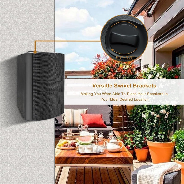 Herdio 4 Zoll Bluetooth Outdoor-Lautsprecher 400 Watt Wasserdicht Außenlautsprecher Für Garten, Terrasse, Restaurant (2 Paar/Schwarz)