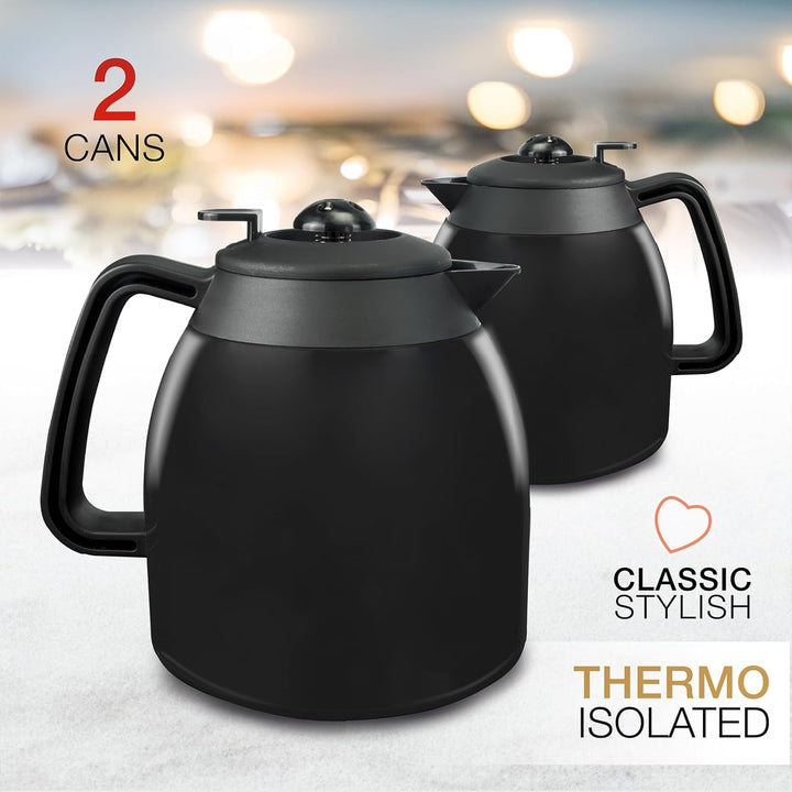 Korona 10311 Cafetieră cu ulcior termo suplimentar - filtru de cafea cu capacitate pentru 8 cești de cafea, negru