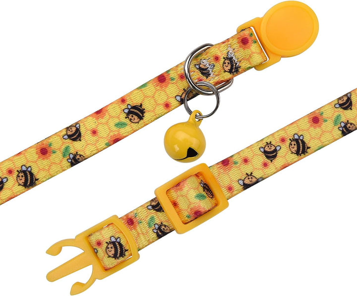 Zgardă pentru pisici cu încuietoare de siguranță și clopoțel, zgardă reglabilă pentru pisici și pisoi, 19-30 cm, 3 bucăți (Set C)