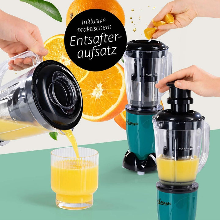 Gourmetmaxx Mr. Magic Mixer | Smoothie Maker Mit Xxl-Zubehörpaket | Standmixer 18-Tlg. | Blender Mit Auslaufsicheren Frischhaltedeckeln | Food Processor Für Shakes, Smoothies Etc.