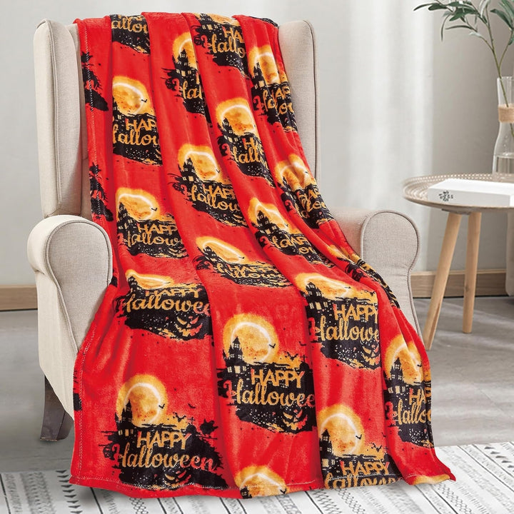 Elegant Comfort Leichte Ãœberwurfdecke Mit Halloween-Motiv, Weich, GemÃ¼tlich Und PlÃ¼schig, Perfekt Zum Entspannen in Dieser Gruseligen Jahreszeit, 127 X 152,4 Cm, Totenkopf Und Knochen