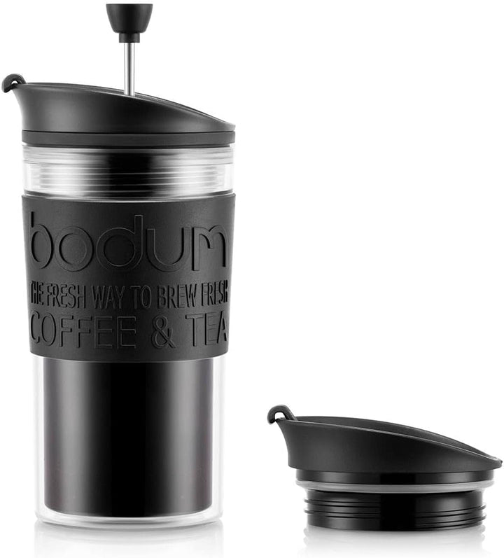Cafetieră Bodum 11102-913S Travel Press, Plastic, Alb/Transparent, 0,35 L, 7,1 x 8,9 x 17,2 cm, 1 unitate