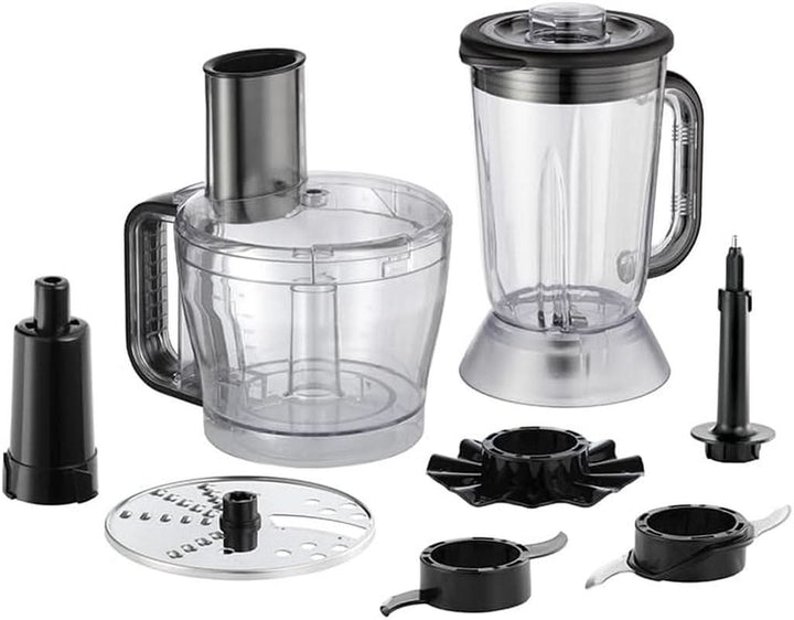 Russell Hobbs Küchenmaschine [Mixer/Gemüseschneider/Standmixer/Zerkleinerer/Blender] Food Processor (Kneten, Rühren & Schneiden Etc., Spülmaschinenfest, 900W Hochstleistung) Matte Charcoal 27111-56