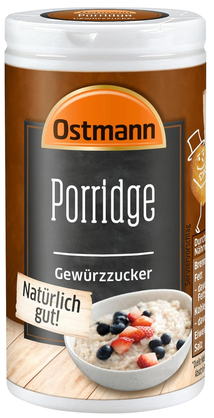 Ostmann Gewürze – Porridge Gewürzzucker, Aromatischer Mix Mit Zimt & Kakao, Zum Würzen Von Oatmeal, Milchreis Und Anderen Süßen Spezialitäten, Vegan, 60 G (Verpackungsdesign Kann Abweichen)