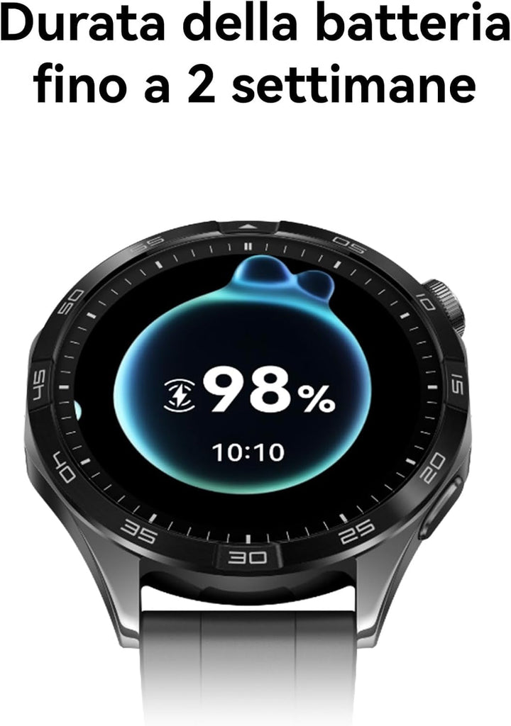 Ceas inteligent HUAWEI WATCH GT 4 46mm, Autonomie până la 2 săptămâni, Android și iOS, Gestionarea caloriilor, Gestionarea sănătății profesionale, SpO2, GPS, Versiunea germană, Negru + FreeBuds SE 2