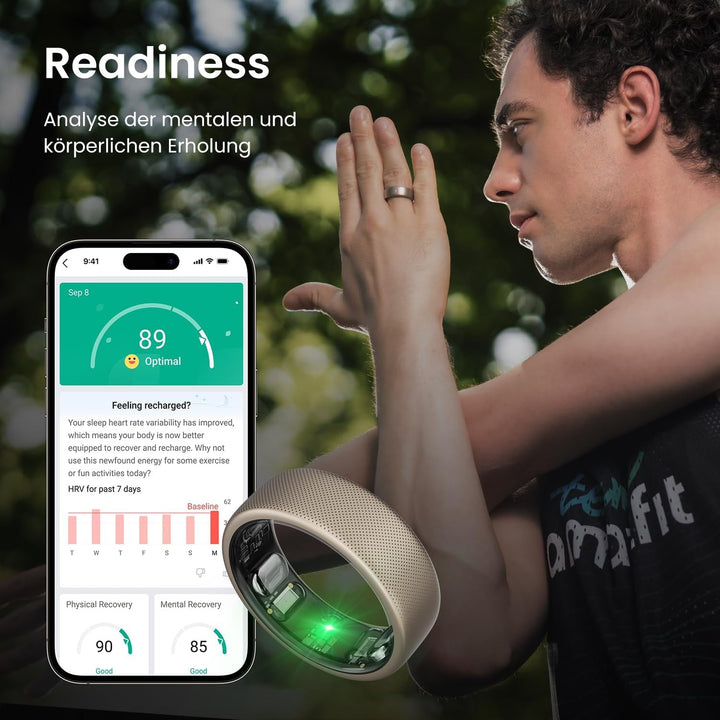Inel Amazfit Helio mărimea 12, inel inteligent cu monitorizare a somnului, măsurare a ritmului cardiac, rezistență la apă 10 ATM - tracker de fitness ultra-ușor de 3,82 g cu autonomie de până la 4 zile
