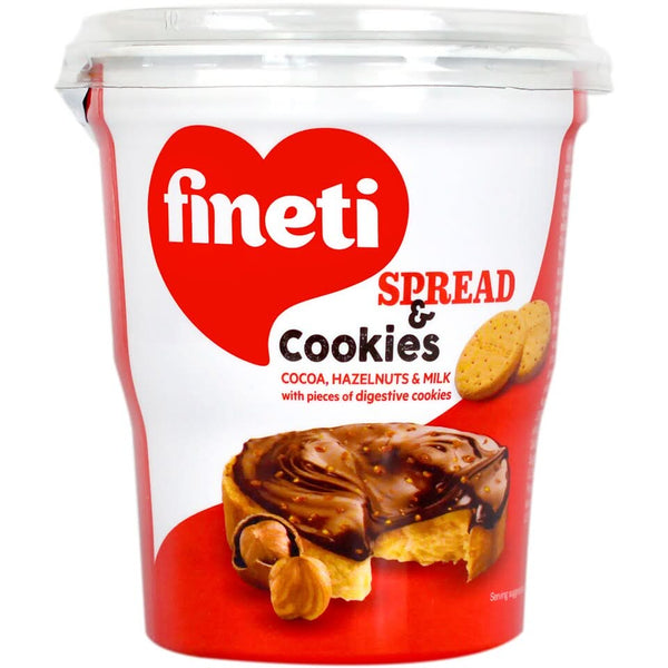 Fineti, Crème à tartiner au cacao, noisettes et biscuits 370g