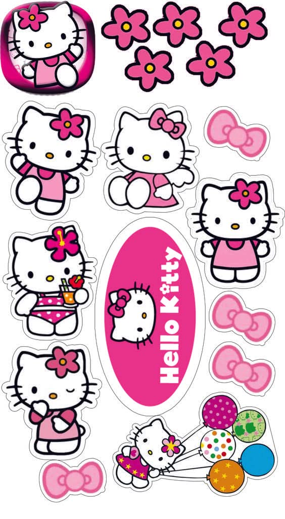 Imagine comestibila, vafa sau icing, format A4, Hello Kitty - Naty Shop 