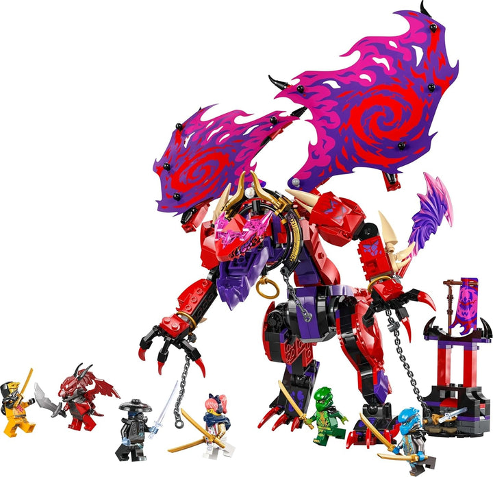 LEGO NINJAGO Chaos Dragon Thundertooth - Jucărie cu 6 minifigurine Ninja - Set de construcție pentru jocuri de rol pentru băieți și fete cu vârsta peste 8 ani - Cadouri pentru fanii serialului TV Rise of the Dragons 71832