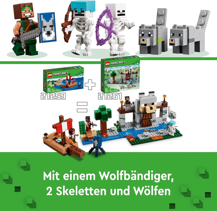 LEGO Minecraft The Pirate Ship Voyage, navă de jucărie cu figuri de pirați, calmar și cămilă, jucărie de construcție pentru jocuri de rol, cadou pentru băieți și fete de la 8 ani 21259