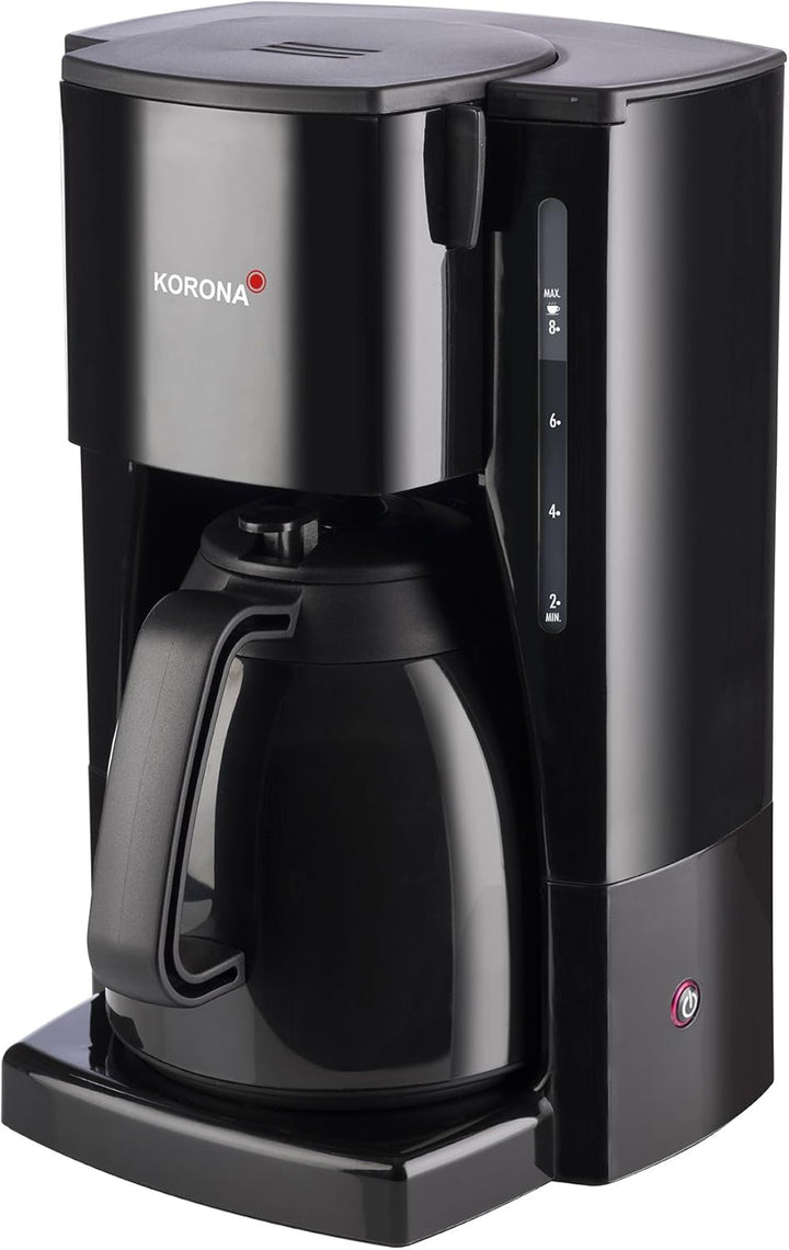 Korona 10311 Cafetieră cu ulcior termo suplimentar - filtru de cafea cu capacitate pentru 8 cești de cafea, negru