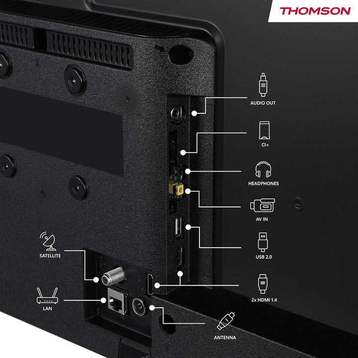 Thomson 32'' (80 Cm) HD – LED Fire TV – Alexa-Sprachsteuerung, Airplay-Unterstützung, Triple Tuner, Bluetooth, HDMI, Usb-Anschlüsse, AV in Und CI+ – 32HF2S34 – 2024