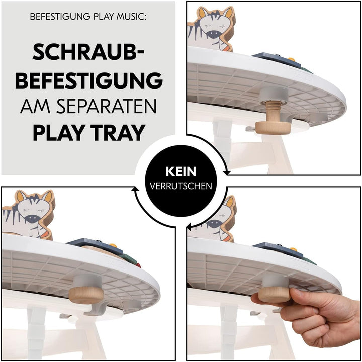 hauck Play Music, Zebra - Xilofon joc muzical de la 12 luni Compatibil cu placa de joc Play Tray pentru Alpha+, Beta+ și Arketa scaun înalt din lemn, jucărie din lemn pentru copii Promovează coordonarea ochi-mână Jucarii Bebe Naty Shop