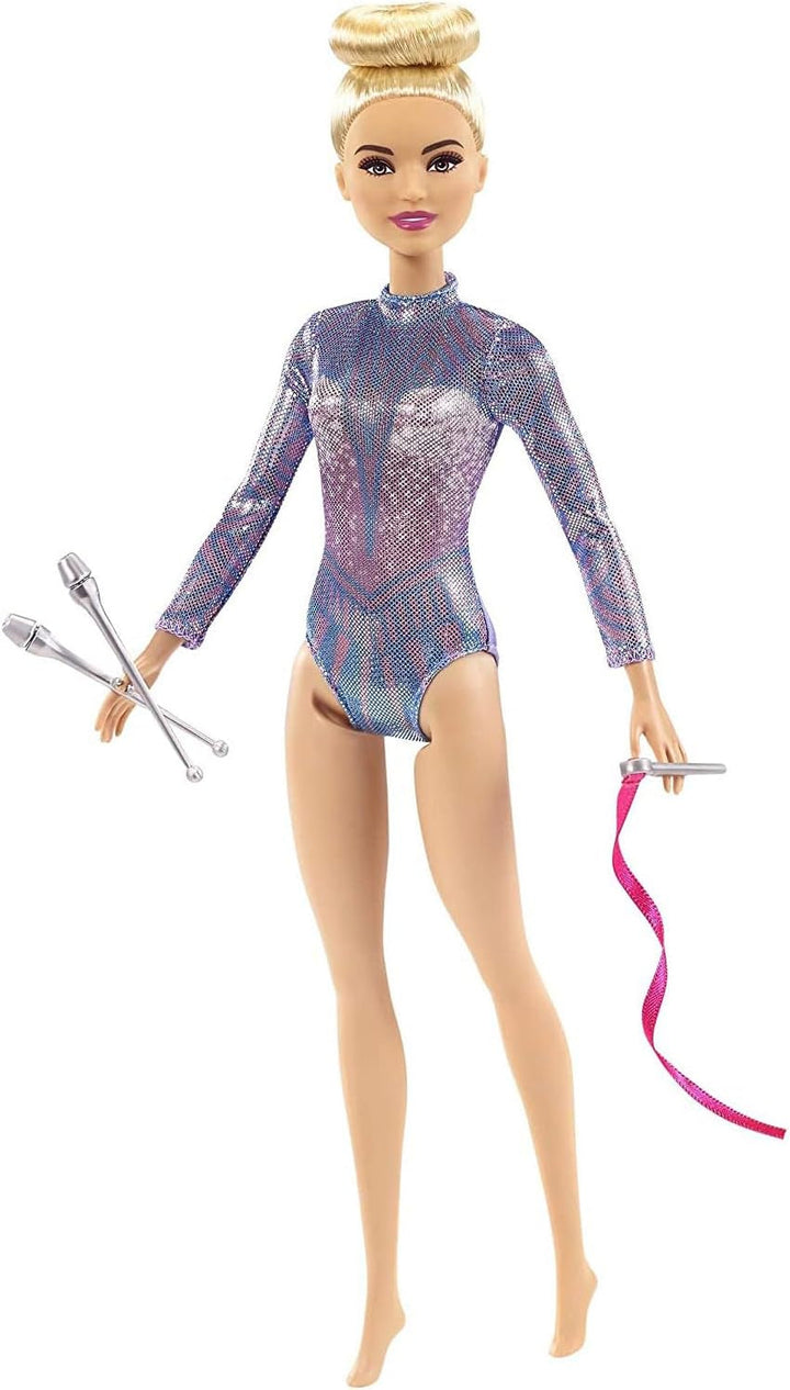 Barbie Doll, You Can Be Anything Barbie Series, Gimnastică ritmică Barbie cu păr blond, accesorii Barbie, inclusiv păpușă Barbie, cadou pentru copii, jucărie de la 3 ani, Gtn65