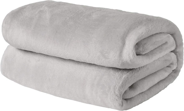 Brentfords Ultra Weiche Fleecedecke Tagesdecke, Silbergrau, Large Double - 150 X 200Cm