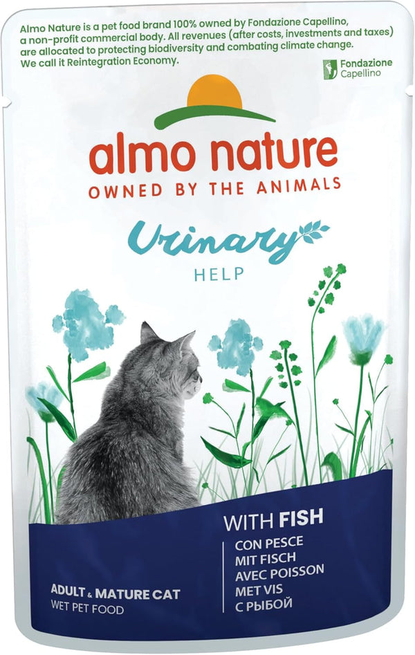Almo Nature Holistic Urinary Help - Hrană umedă pentru pisici adulte - cu pește - 70G, pachet de 30