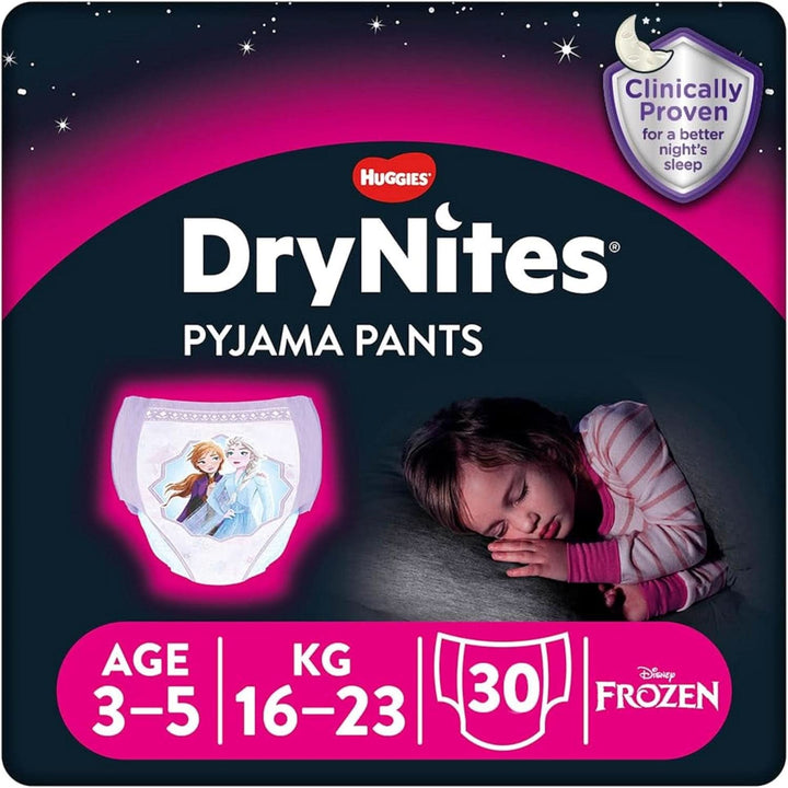 Huggies Drynites Hochabsorbierende Nachtwindeln Bei Bettnässen, Für Mädchen 4-7 Jahre, 4 X 16 Windel-Pants (64 Stück), Monatspack