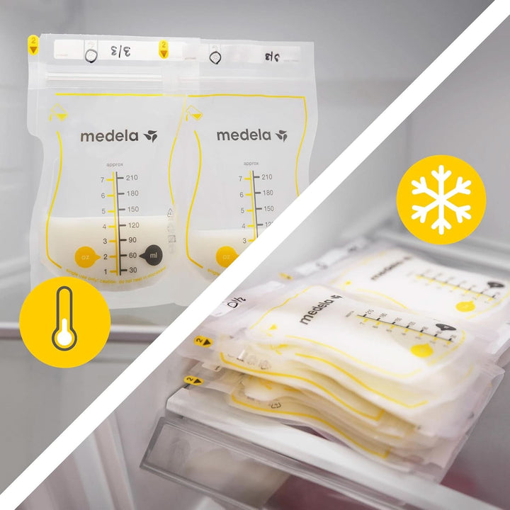 Medela Easy Pour Muttermilchbeutel Zum Einfachen Ausgießen, 100 Stück, 210 Ml, Auslaufsichere Einweg-Muttermilchbeutel Mit Überlaufschutz, Stillhelfer