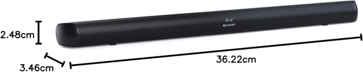 SHARP HTSB147 2.0 Soundbar 150W (USB, Bluetooth, HDMI, Optisch, Aux-In (3,5Mm), Breite: 92Cm) Slim-Design, Led-Display, Schwarz