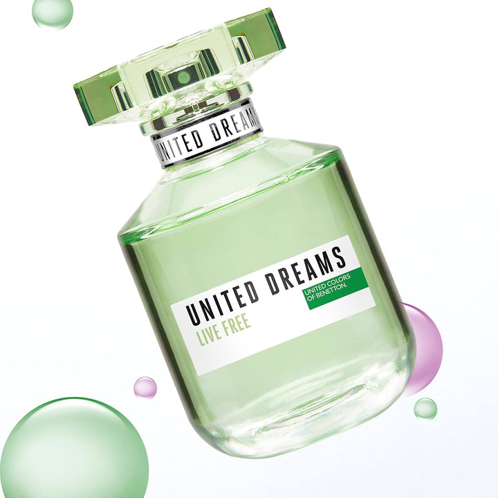 United Colors of Benetton – United Dreams Live Free, Apă de Toaletă pentru Femei – Parfum Feminin, Proaspăt și Dinamic – Note Florale, Fructate și Citrice – Ideal pentru Zi – 50 ml
