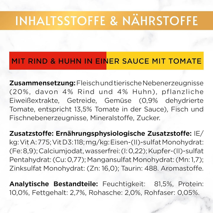 Gourmet Gold Délicatesse En Sauce Hrană umedă pentru pisici, cu carne de vită și pui, 12Pack (12 X 85G)