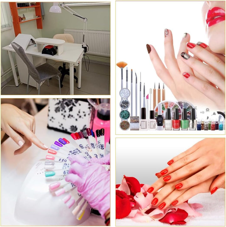 100 de accesorii pentru semnarea unghiilor, șabloane pentru unghii, cap rotund transparent și culoare naturală tip balet, accesorii pentru semnarea unghiilor, vine cu 2 autocolante digitale cu sclipici 1-100