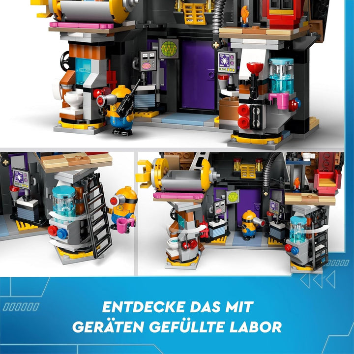 LEGO I - Simply Incorrigible 4 Vila de familie a lui Gru și a Minionilor, set de joacă pentru filmul I - Simply Incorrigible 4, jucărie pentru copii, cadou pentru băieți și fete începând cu vârsta de 8 ani 75583