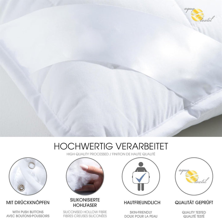 Aqua-Textil 4-sezon plapuma 135X200Cm Pături înnodate împreună Iarna 800G Vara 600G Reglarea climei Oeko-Tex