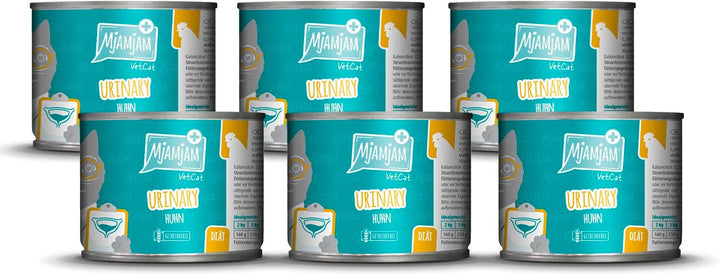 Mjamjam Vetcat - Hrană umedă premium pentru pisici - Dietă - Urinară - Pui, pachet de 6 (6 X 200G), fără cereale