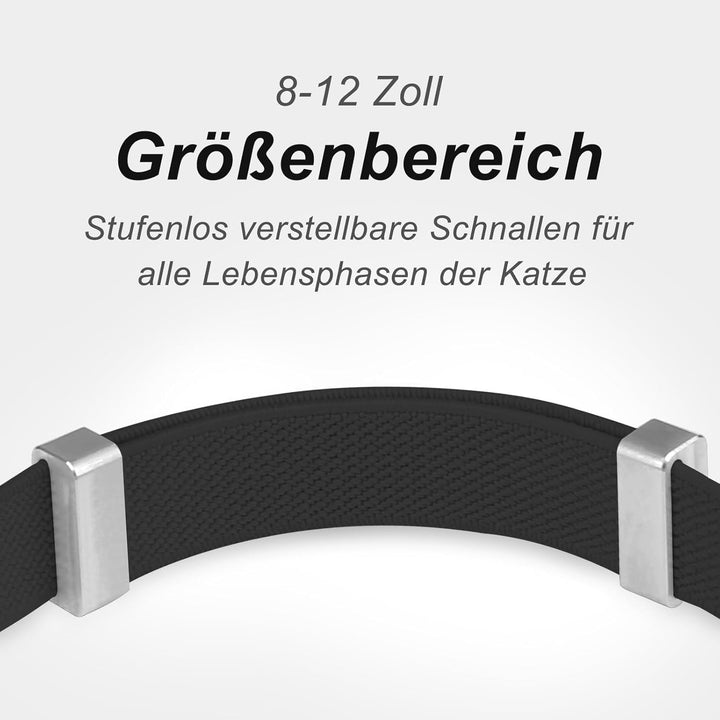 Zgardă pentru pisici Airtag, zgardă elastică pentru pisoi cu suport Apple Air Tag, ușoară și confortabilă, zgardă GPS ultra elastică pentru pisici, pisoi și căței [Negru]
