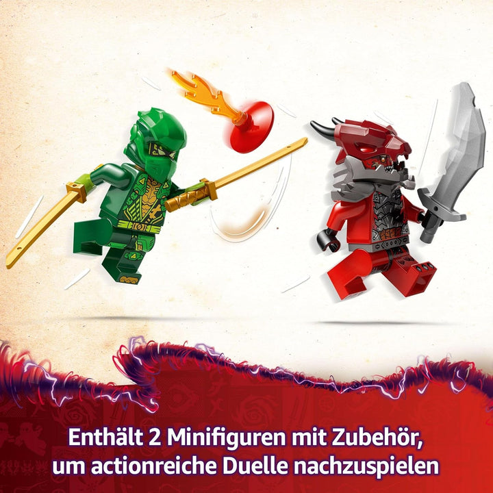 LEGO NINJAGO Lloyd's Action Speedster - Mașină de construit jucărie cu 2 minifigurine pentru jocuri de rol, mașină de construit jucărie pentru copii - cadou pentru băieți și fete de la 7 ani 71828