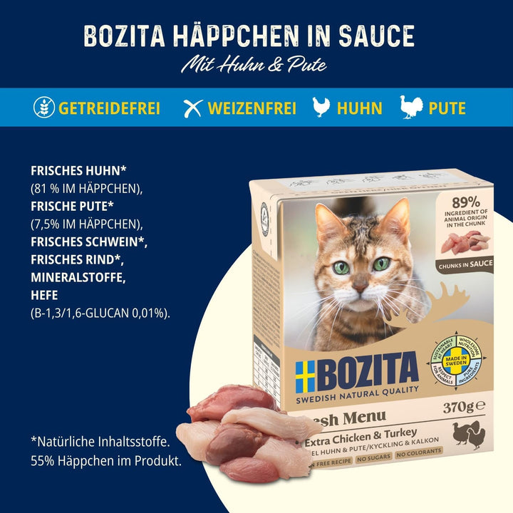 Bozita Mărunțișuri în sos cu pui și curcan Multibox 6X370G în Tetra