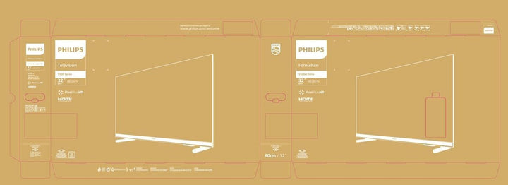 Philips 32PHS5507/12 80 Cm (32 Zoll) Fernseher (HD, Triple Tuner, HDMI, USB, CI+, Mattschwarz) [Modelljahr 2022]