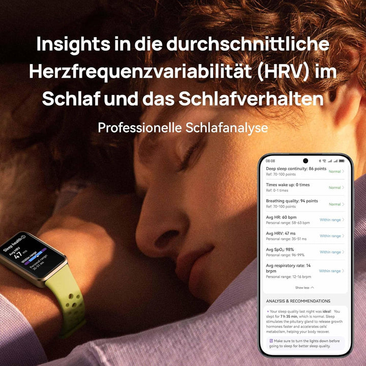 HUAWEI Band 10 Smartwatchï¼Œ Urmărire fitness cu suportKI, Analiză profesională a somnuluiï¼ŒMedia variabilității ritmului cardiac (HRV) în timpul somnului, Autonomie până la 14 zile, iOS & Androidï¼ŒBlack