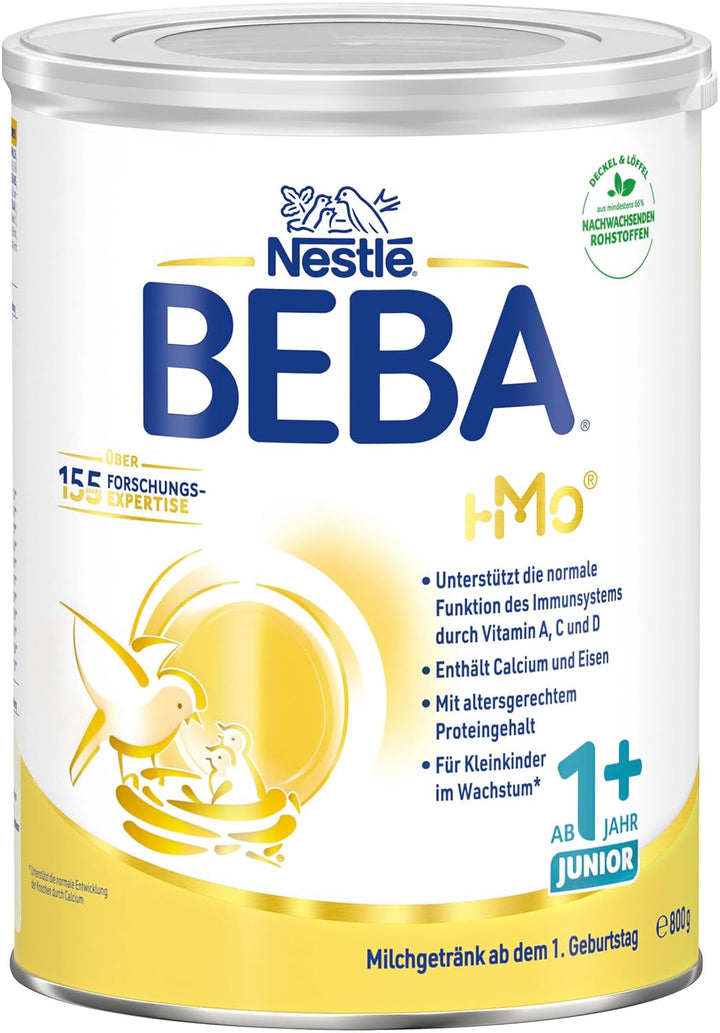 BEBA Junior 1+ Milchgetränk Ab Dem 1. Geburtstag, Babynahrung Mit HMO 2'-FL, Nur Laktose, Ohne Palmöl, 1Er Pack (1 X 800G)