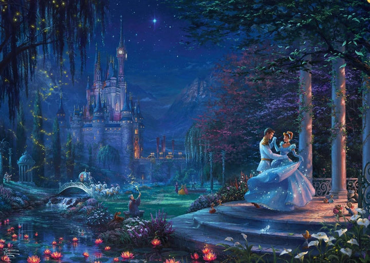 Schmidt Spiele 58043 Thomas Kinkade, Disney, Cenușăreasa dansând în lumina stelelor, puzzle jigsaw 1000 piese, colorat