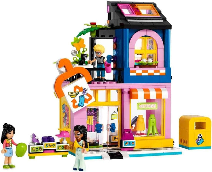 Magazin de modă LEGO Friends Vintage, set de construcție pentru copii cu magazin de jucării, figurine și pisică, model pentru jocul de rol pentru dezvoltarea socio-emoțională, cadou pentru fete și băieți de 6 ani 42614