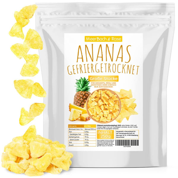 Ananas liofilizat 250g, bucăți mari, fructe liofilizate în felii, neîndulcite, bucăți de ananas fructate, ananas uscat Produse deshidratate Naty Shop Titlu implicit