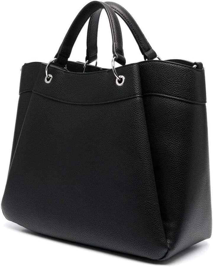 Armani Exchange Essential pentru femei, Wave, Silver Printed Logo Shopping L Genti Femei Naty Shop