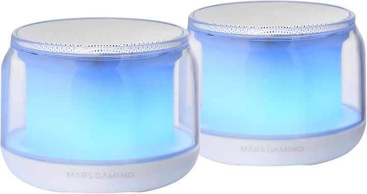 Mars Gaming MSB-ORB, Tragbarer Lautsprecher + Soundbar 20W, Orbilight RGB 360° Beleuchtung, Soundbar Mit Triple-Driver-System, Gaming-Lautsprecher Bluetooth 5.3 / Usb/Microsd/Aux/Fm, Schwarz