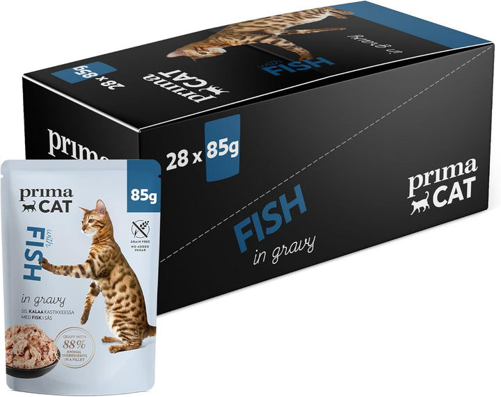 Primacat - Hrană umedă Classic pentru pisici, cu aromă de pasăre în sos, 28 X 85 G