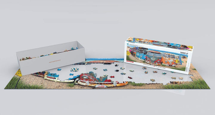 VW Bus - Combinație (puzzle jigsaw): Panorama jigsaw puzzle, 1000