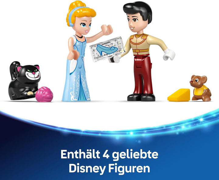 LEGO Ç€ Castelul prințesei Disney Cenușăreasa și trăsura trasă de cai, set pentru fete de la 6 ani, jucărie fantastică cu prințesa Cenușăreasa și prințul fermecător mini păpuși, idee de cadou pentru fanii Disney 43275