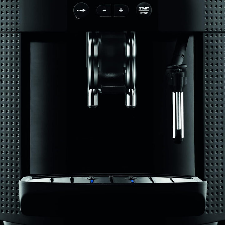 Krups Essential Mașină de cafea Măcinător de boabe Mașină de cafea espresso Afișaj Lcd Curățare automată Capuccino negru Duză de abur YY8135FD