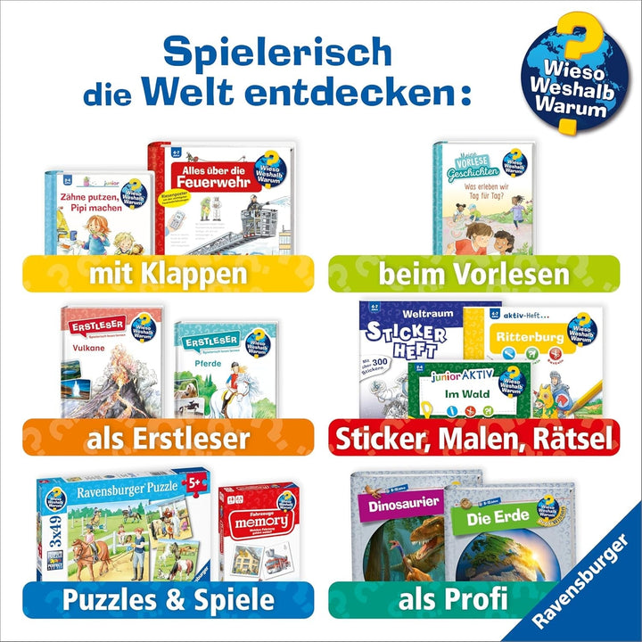 Ravensburger children's puzzle 13411 - Creaturi marine pe reciful de corali - De ce? De ce? De ce? Puzzle 150 piese XXL + poster de cunoștințe, pentru copii de la 7 ani
