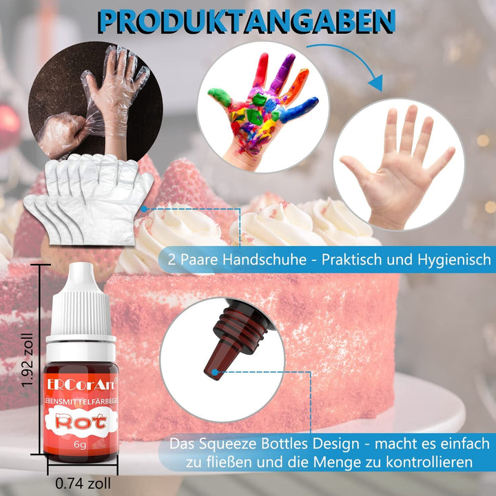 Coloranti alimentari lichizi concentrati, 6 ml Coloranti Alimentari Naty Shop