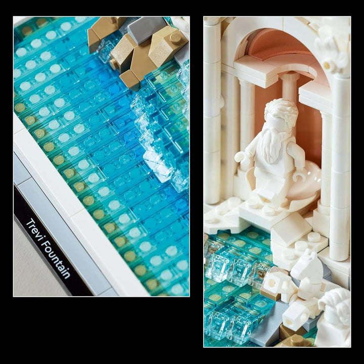 LEGO Architecture Trevi Fountain - Model al unui punct de reper din Roma cu sculpturi Minifigures - piesă de colecție pentru birou și sufragerie - cadou pentru adulți și iubitori de arhitectură 21062